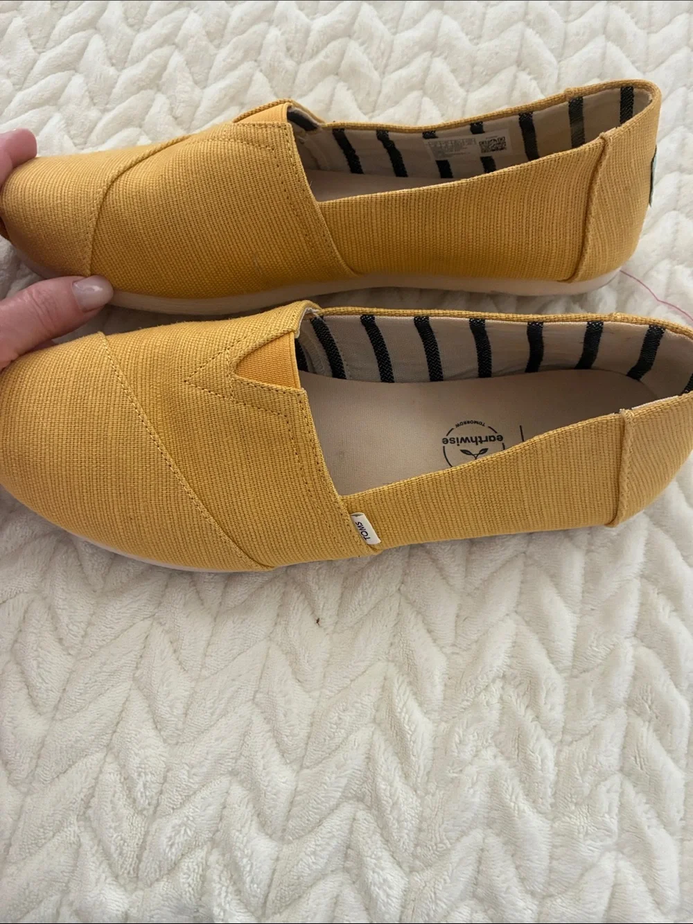 TOMS Mustard Yellow Canvas Slip-Ons